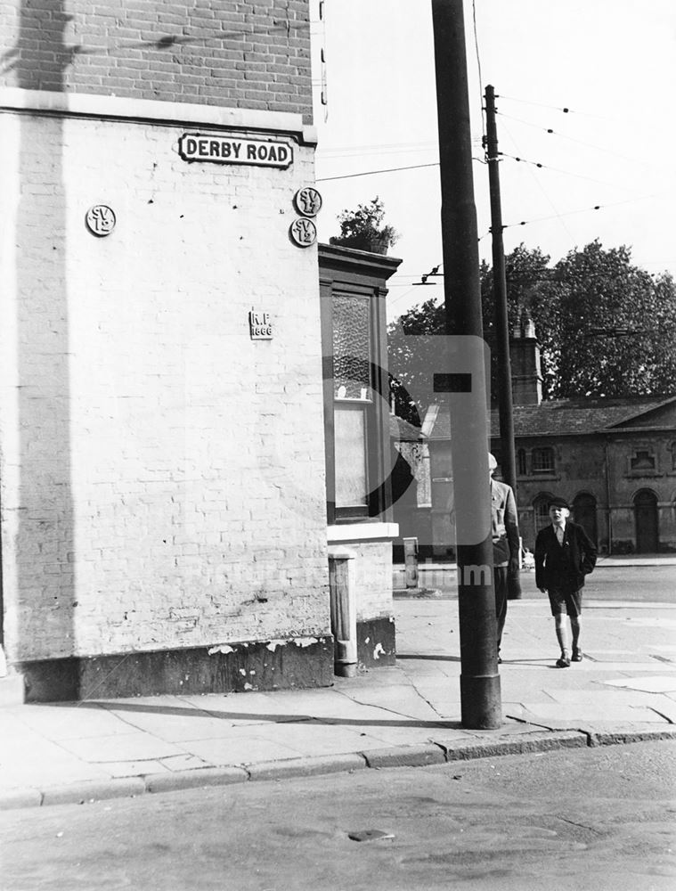 Radford Parish Boundary Tablet, Derby Road/Canning Circus, Nottingham, 1958