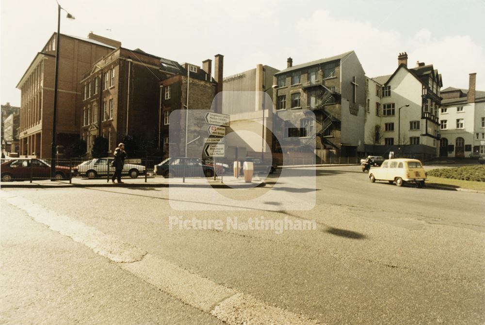 Chapel Bar/Maid Marian Way Junction, Derby Road, Nottingham, c 1987 