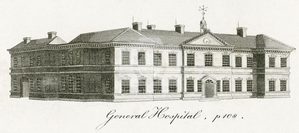 General Hospital, Park Row, Nottingham, c 1790