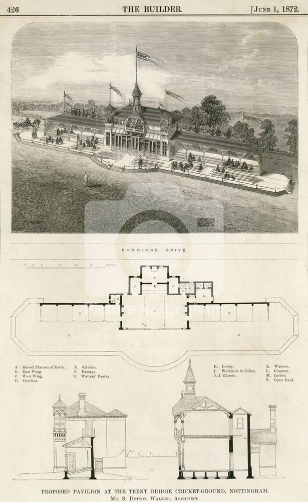 Proposed Cricket Pavilion, Hound Road, West Bridgford, Nottingham, 1872