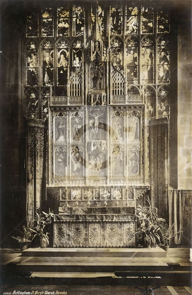 Reredos, St Mary's Church, High Pavement, Lace Market, Nottingham, c 1855