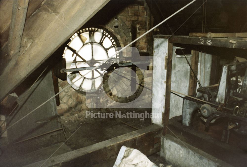 Inside of Clock Face, Widdowson's Dye Works, Vernon Road, Basford, Nottingham, 1986