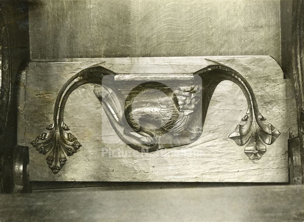 Misericord, St Stephen's Church, Sneinton, Nottingham, c 1948