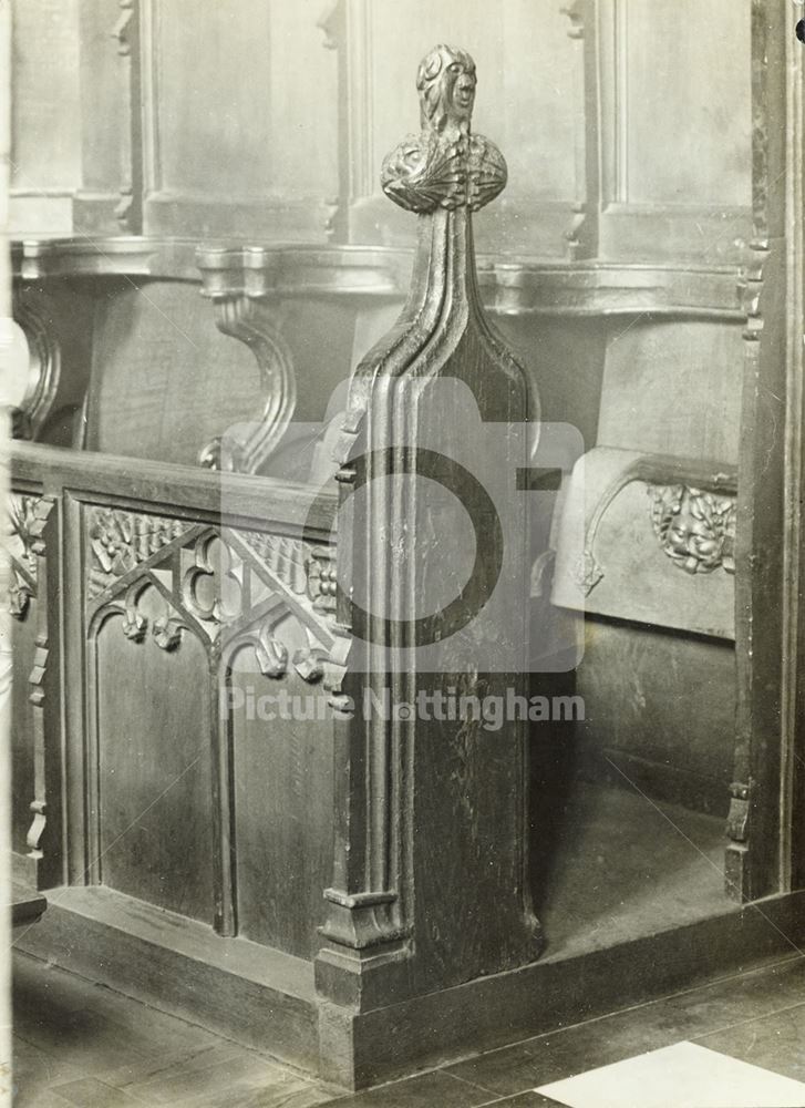 Bench End, St Stephen's Church, Sneinton, Nottingham, c 1948