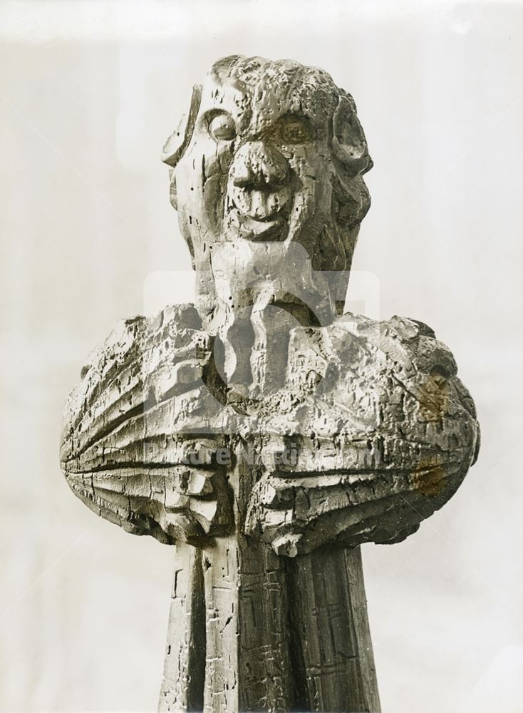 Close Up of Bench End, St Stephen's Church, Sneinton, Nottingham, c 1948