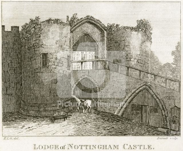 Nottingham Castle Lodge (gatehouse), Castle Road, Nottingham, c 1800