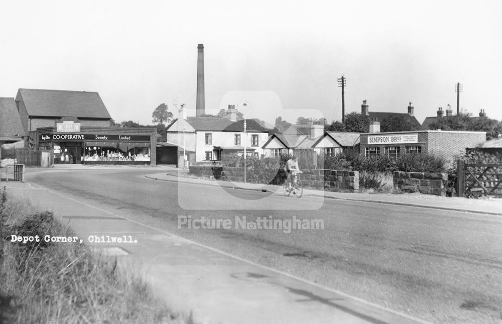 Depot Corner, Attenborough Lane, Chilwell, c 1950