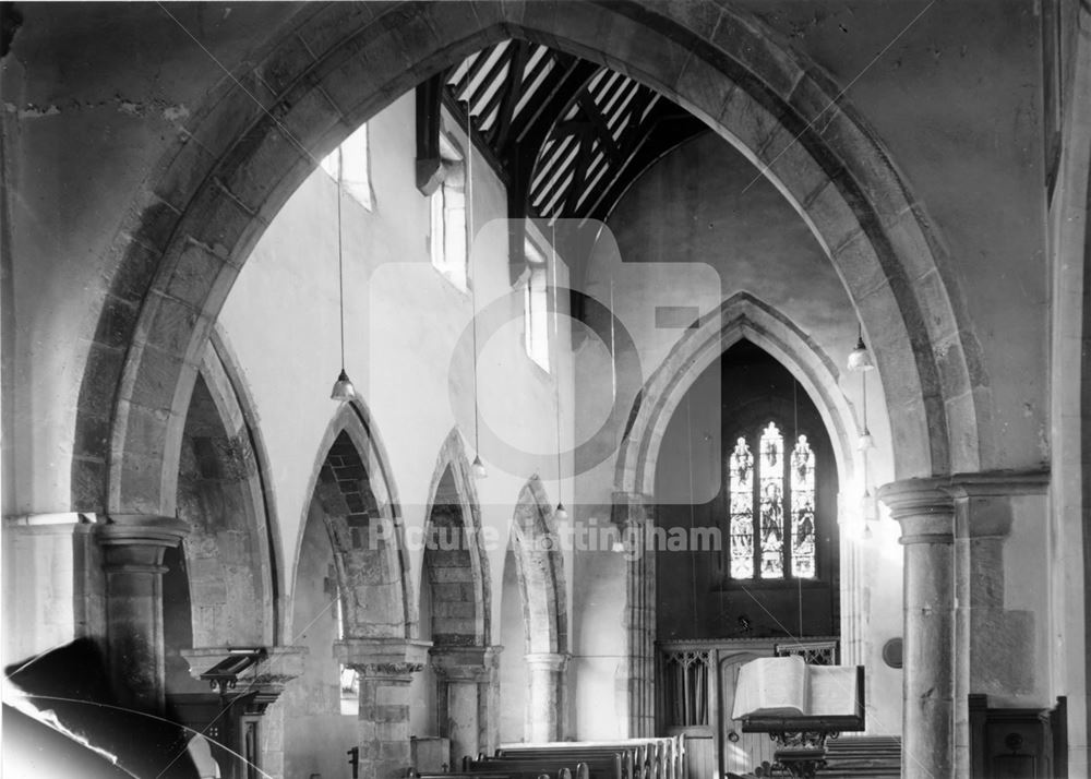 Interior of Parish Church of St Andrew, Main Street, Caunton, 1949