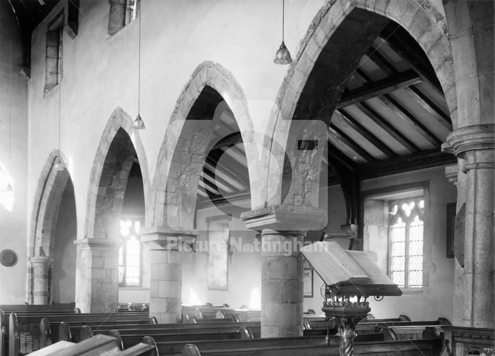 North Arcade, Parish Church of St Andrew, Main Street, Caunton, 1949