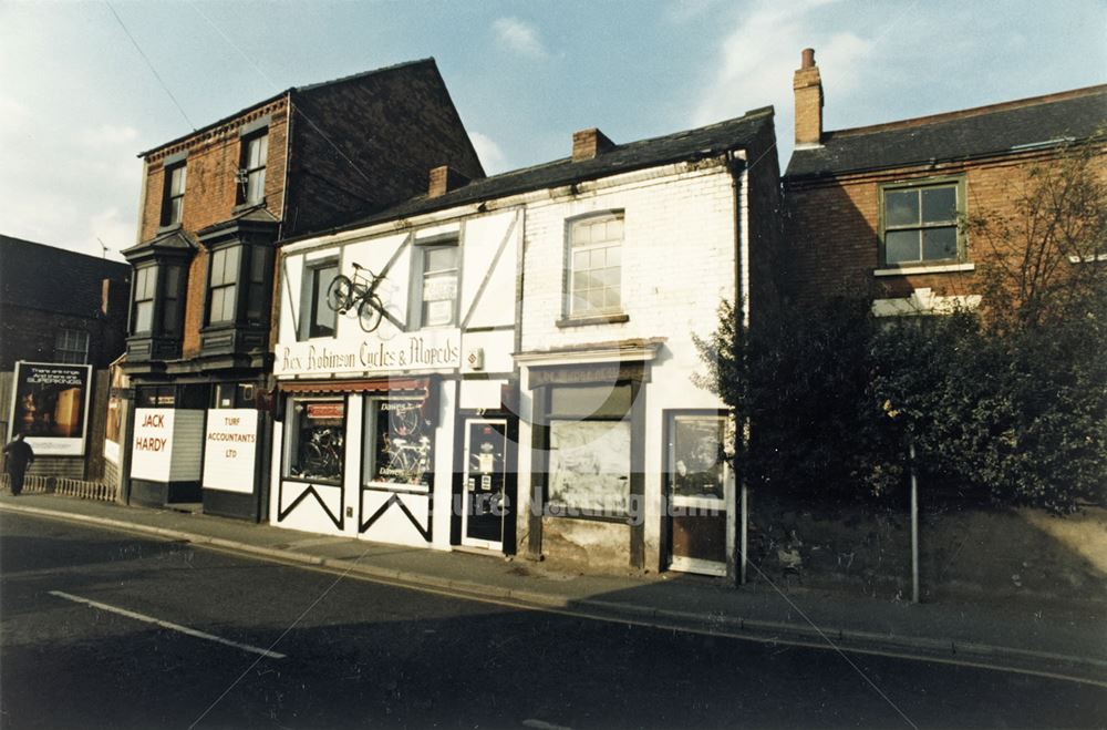 Rex Robinson's Cycle Shop, Burton Road, Carlton, c 1987