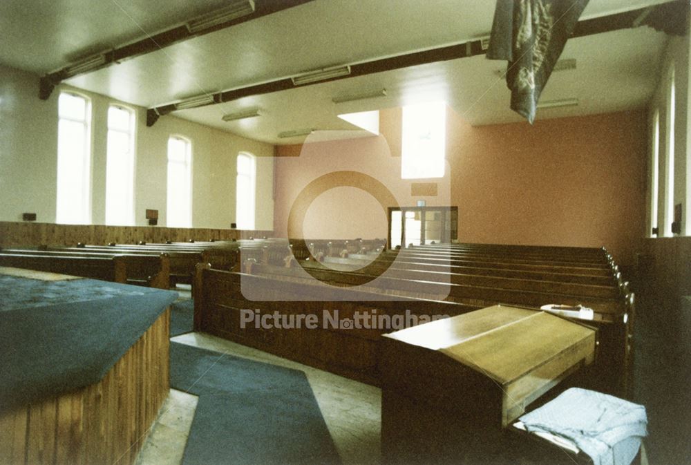 Interior of Carlton Baptist Church, Station Road, Carlton, 1984