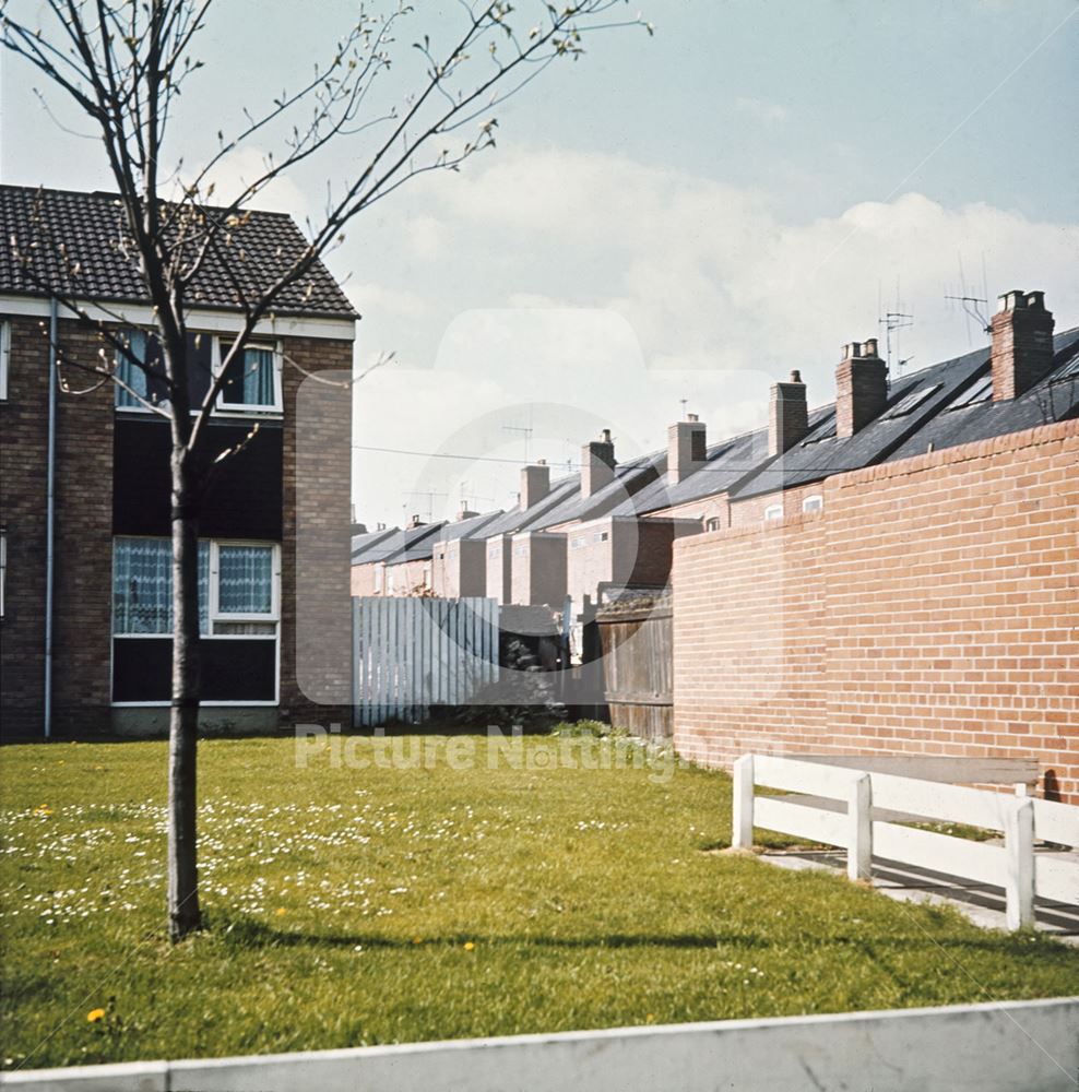 Old and New Housing, Hazel Street, Bulwell, Nottingham, c 1970s