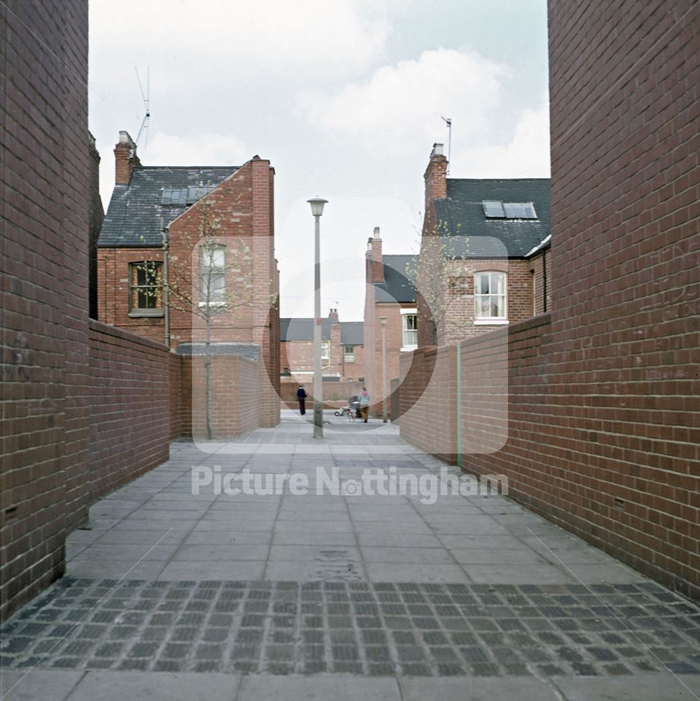 Walkway Between Houses, Minerva Street, Bulwell, Nottingham, c 1970s