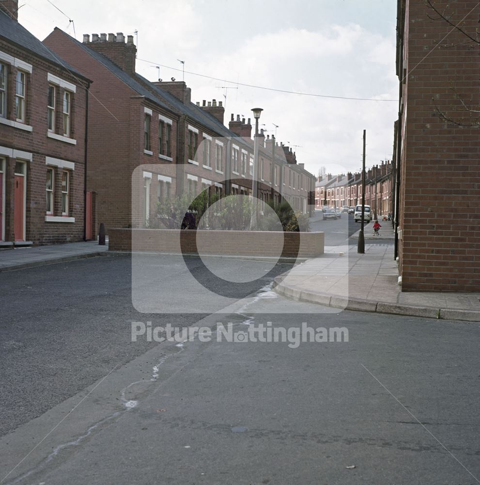 Showing Barrier, Minerva Street, Bulwell, Nottingham, c 1970s