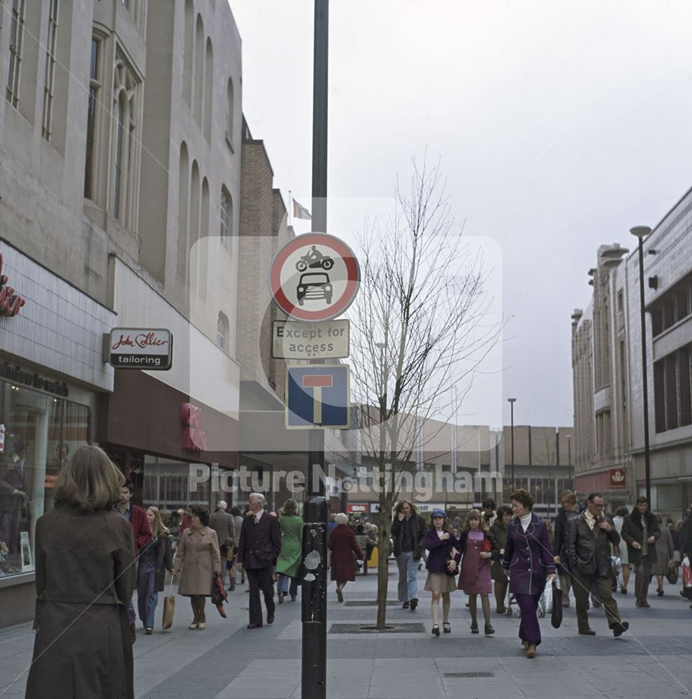 Looking Towards Broad Marsh Centre, Lister Gate, Nottingham, c 1975