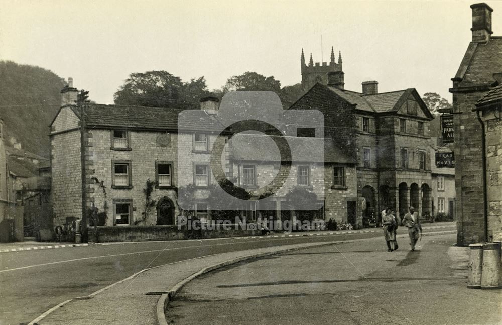 View of Village Corner and Devonshire Arms, Market Place, Hartington, c 1930s