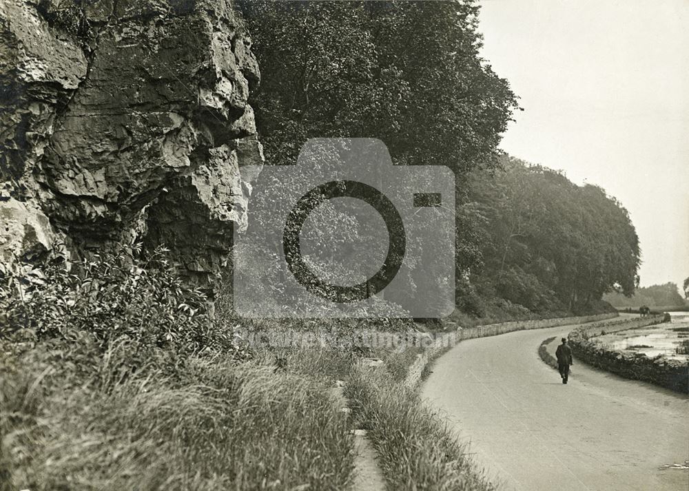 View North Eastwards, Crag Road, Creswell Crags, c 1910s