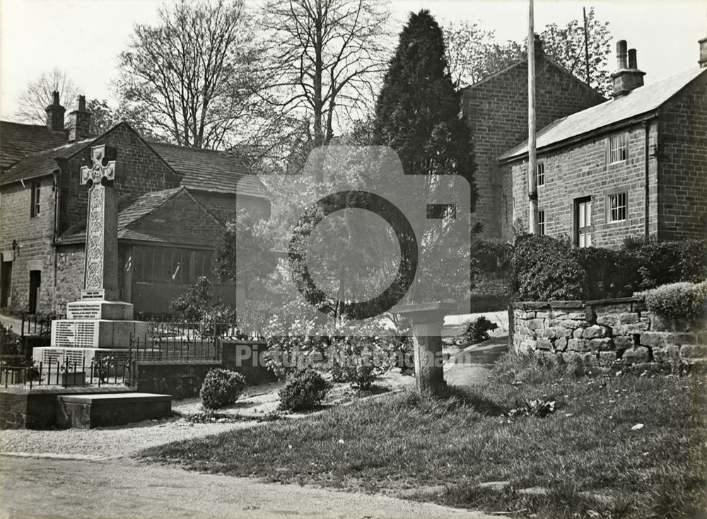 Grindleford Village and Cross, Hope Valley, c 1920s ?