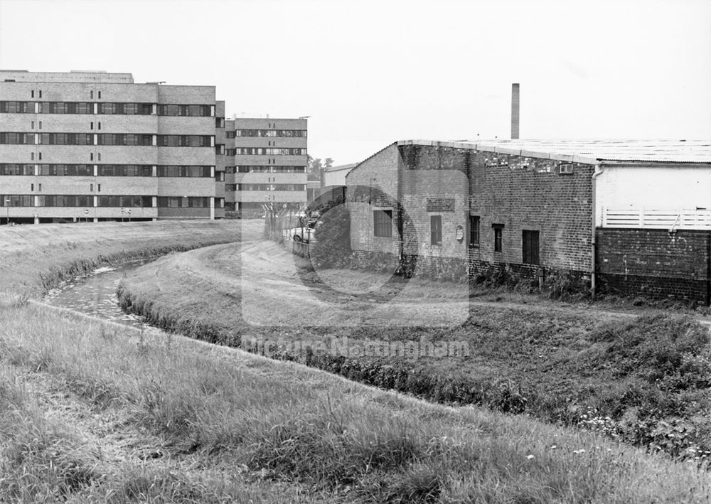 River Leen, Abbey Street, Dunkirk, Nottingham, c 1973