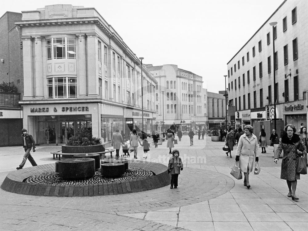 Looking South from St Peter's Square, Albert Street, Nottingham, c 1965