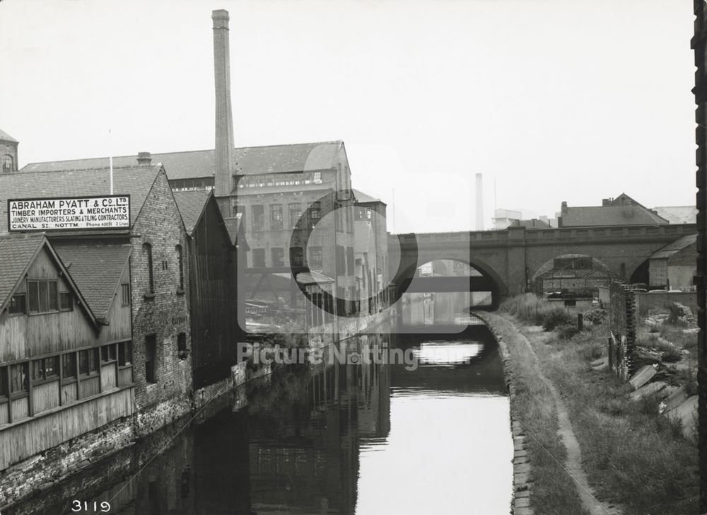 Nottingham Canal, Carrington Street, Nottingham, 1955