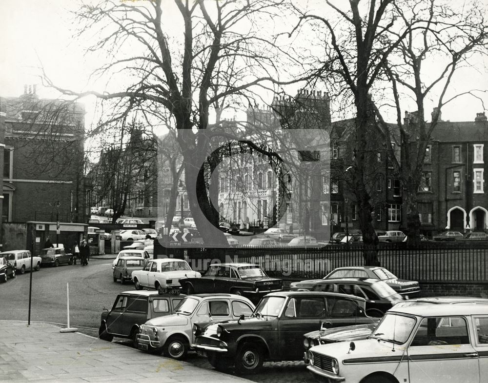 View from Wellington Circus to College Street, Nottingham, c 1976