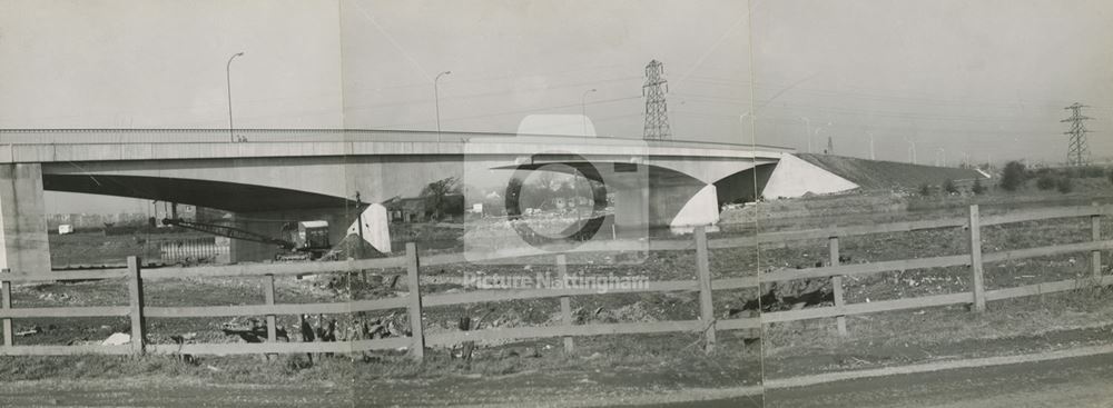 Clifton Bridge Under Construction, Clifton Boulevard, Nottingham, c 1957