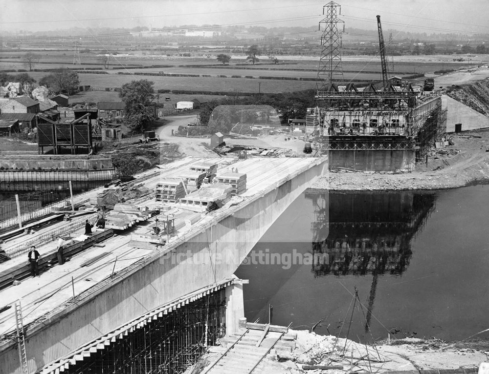 Construction of Clifton Bridge, Nottingham, c 1957