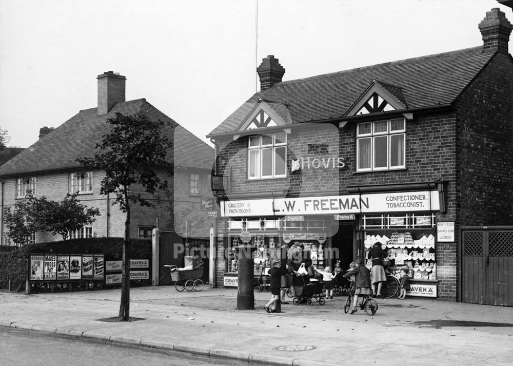 Freeman's Shop and Sub-Post Office, Broxtowe Lane, Broxtowe, Nottingham, 1949