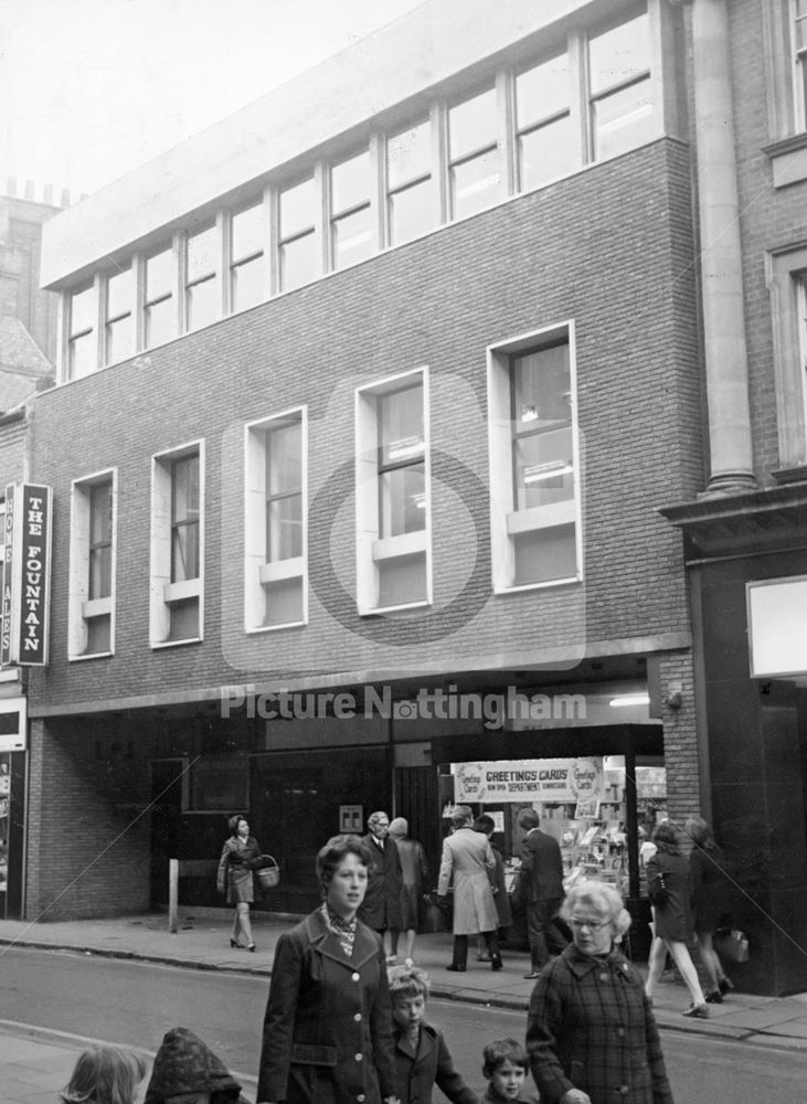 East Side of Bridlesmith Gate, Nottingham, 1973