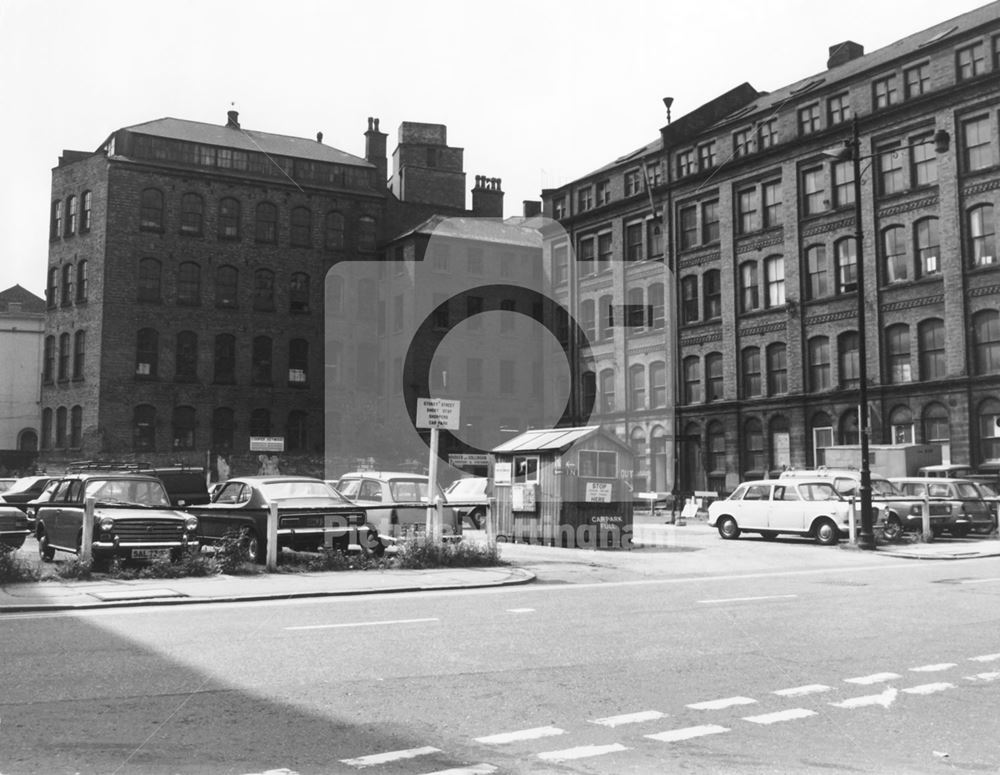 King's Place and Stoney Street Car Park, Lace Market, Nottingham, c 1970