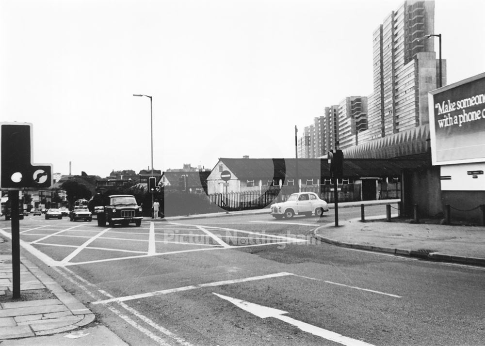 Huntingdon Street at Glasshouse Street Junction, Nottingham, c 1970s