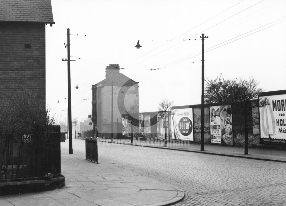 Advertising Hoardings on Huntingdon Street, Nottingham, 1954