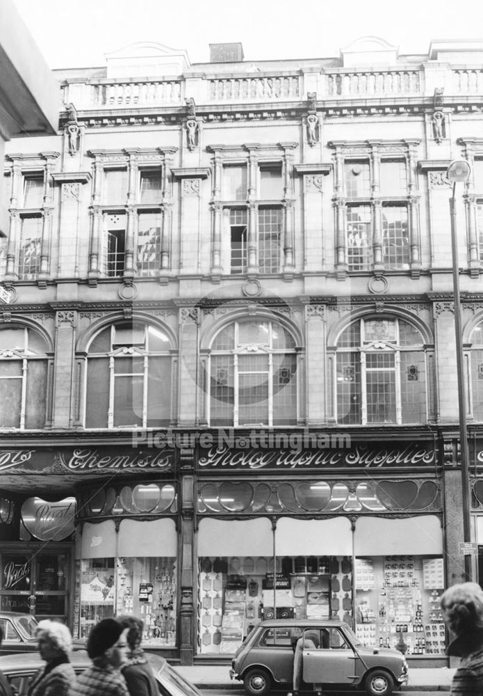 Frontage of Boots Store, High Street, Nottingham, c 1970