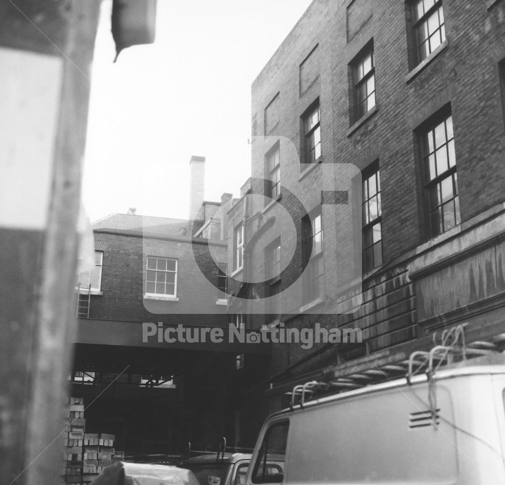 Loading Bat at Rear of Shops on the High Street, Nottingham, 1974