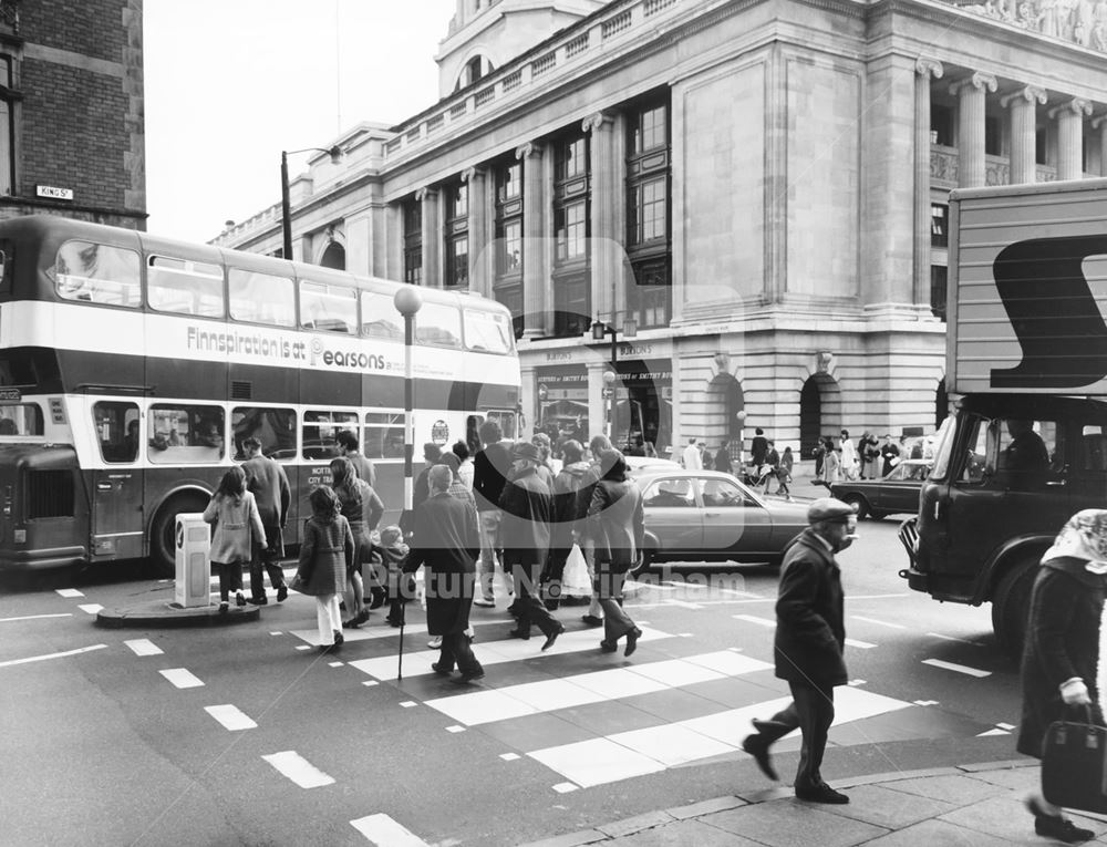 Long Row from King Street, Nottingham, 1972