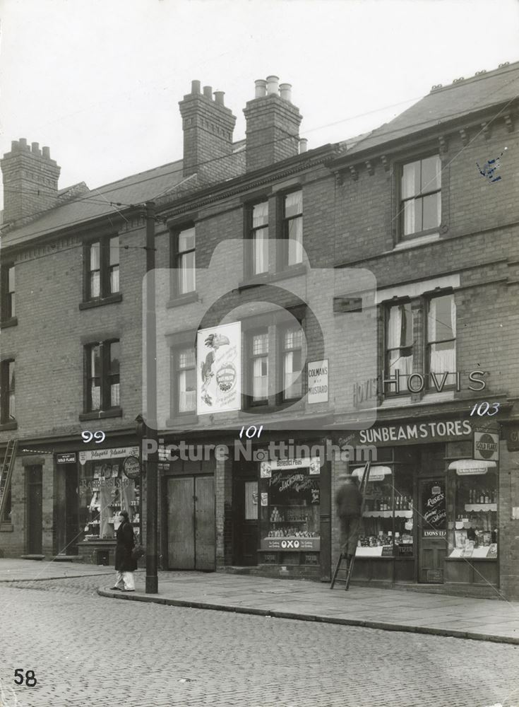 99-103 Ilkeston Road at Balfour Road, Radford, Nottingham, 1949