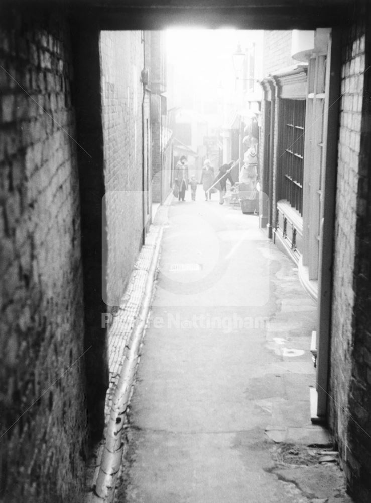 Hurts Yard Looking South to Long Row, Nottingham, c 1980