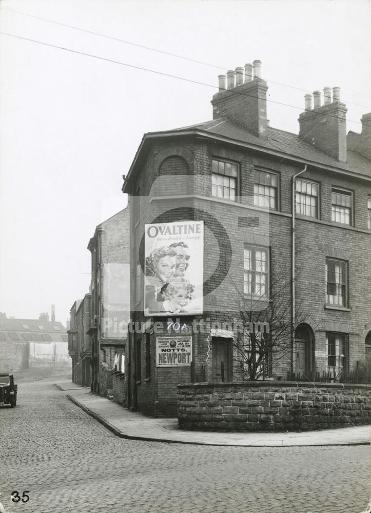 70a Ilkeston Road at Montfort Street (left), Nottingham, 1949