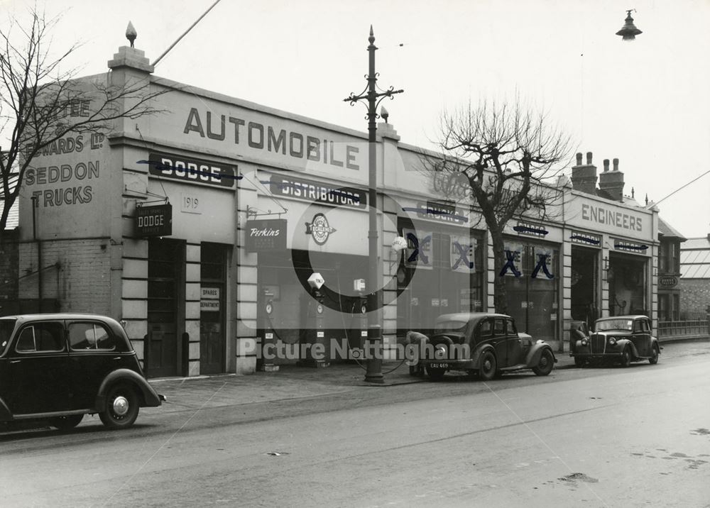 Cottee and Edwards Filling Station, Castle Boulevard, Nottingham, 1950