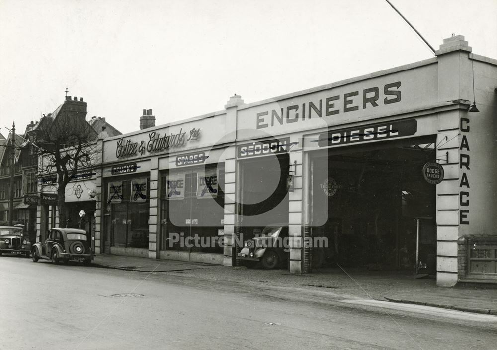 Cottee and Edwards Filling Station, Castle Boulevard, Nottingham, 1950