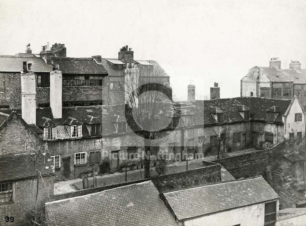 Jessamine Cottages Looking South, off Castle Terrace, Nottingham, 1949?