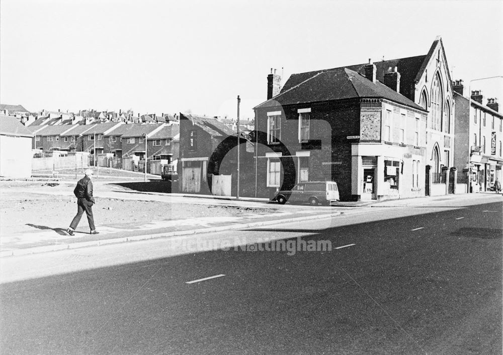 View to Randolph Street from Carlton Road, Sneinton, Nottingham, c 1976