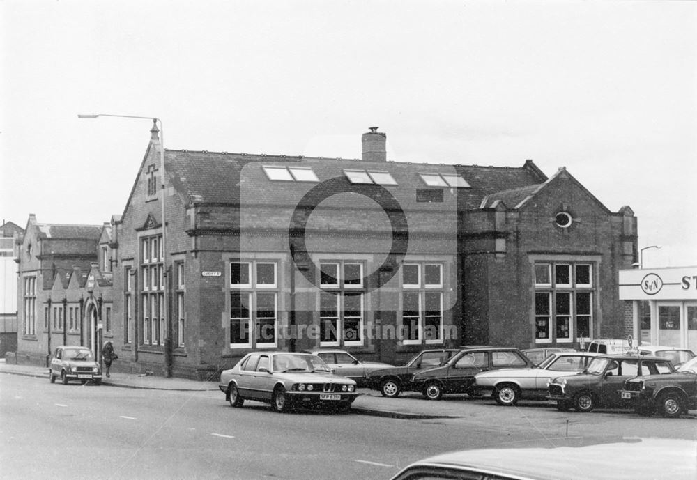 Carlton Road Library and Cardiff Street, Sneinton, Nottingham, c 1976