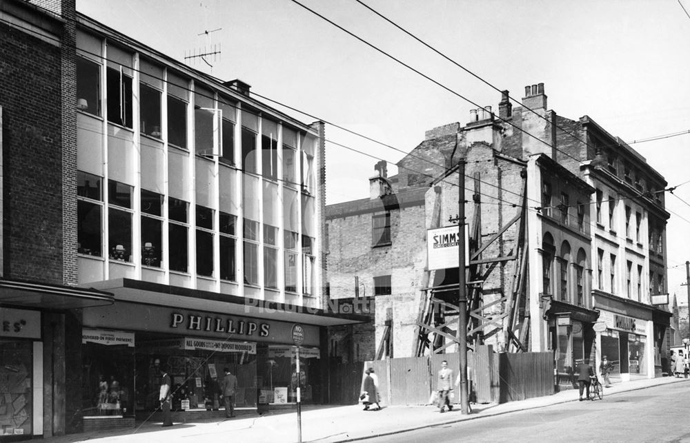 Chapel Bar View West to Derby Rpad, Nottingham, 1957