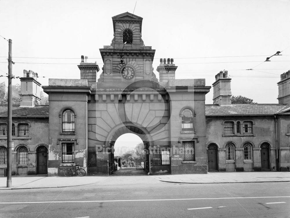 Canning Terrace - Cemetery Gateway and Almshouses, Canning Circus, Nottingham, 1956