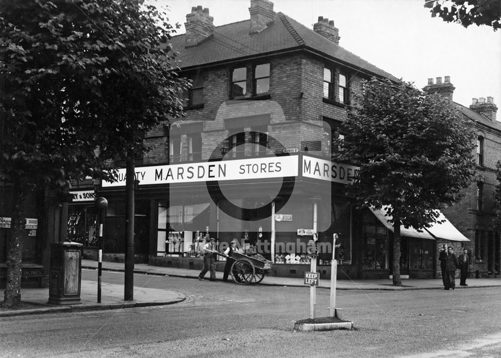 Radford Boulevard and Denman Street Junction, Radford, Nottingham, c 1949?