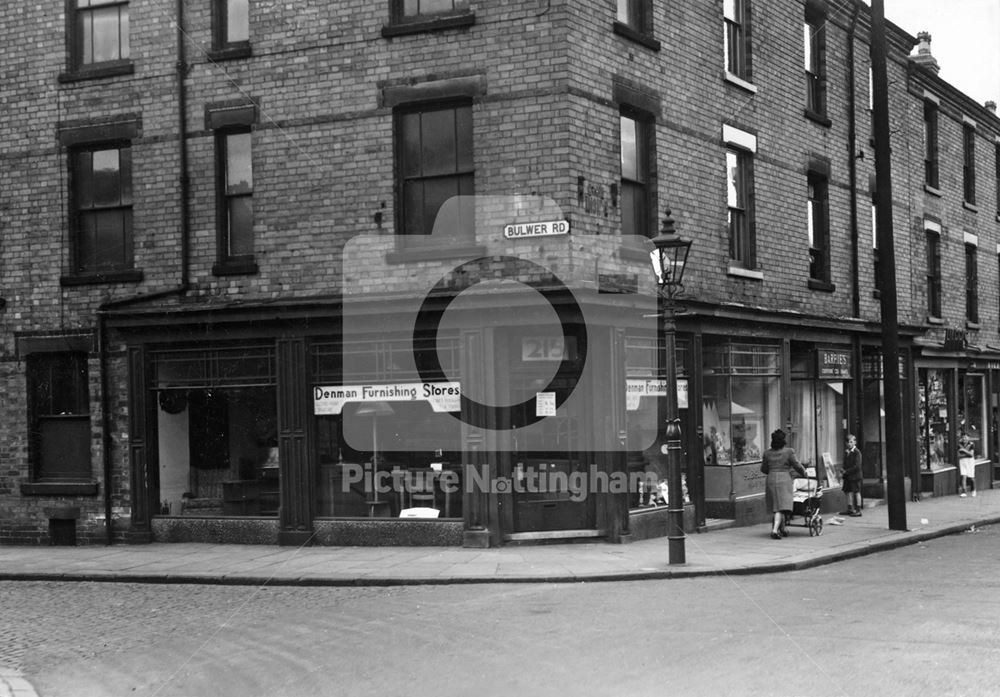 Bulwer Road - Denman Street Junction, Radford, Nottingham, 1949