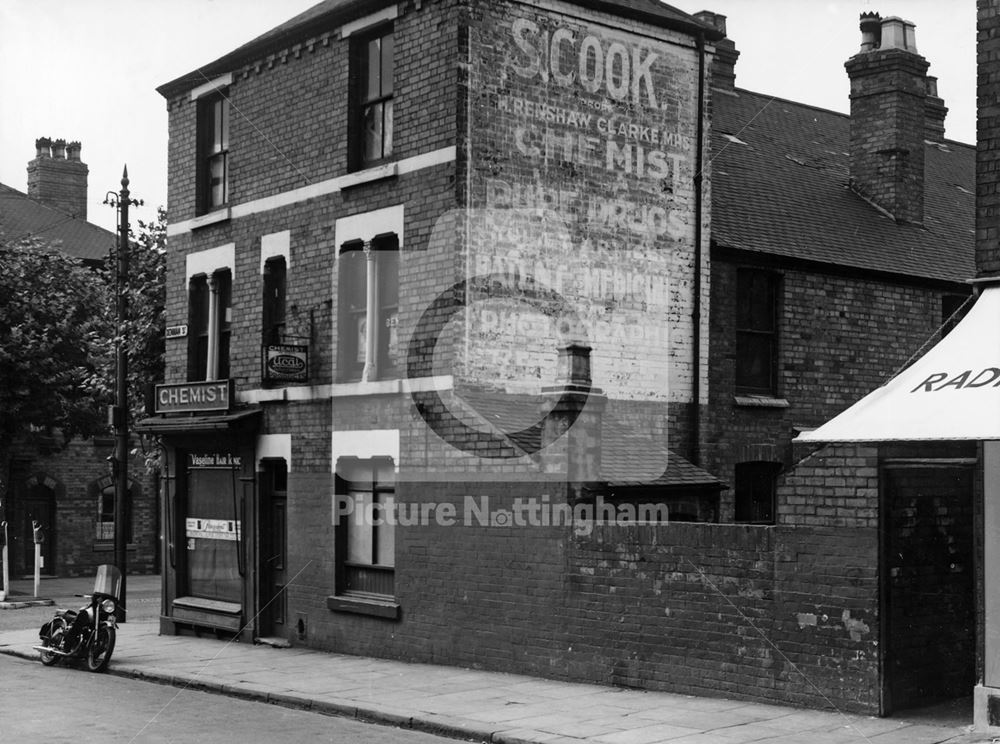 Denman Street at Radford Boulevard Junction, Radford, Nottingham, 1949