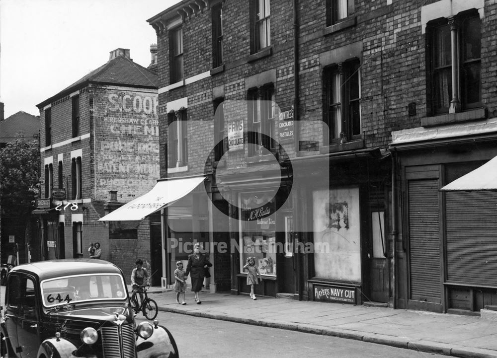 Denman Street at Radford Boulevard Junction, Radford, Nottingham, 1949